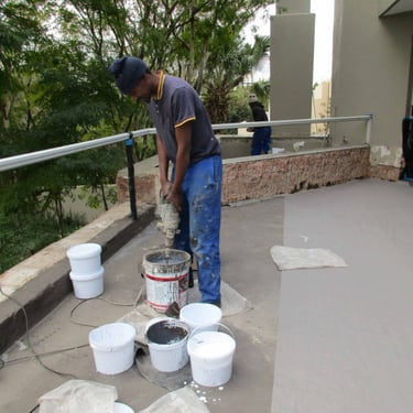 Carefully mixing waterproofing application materials according to manufacturer instructions, Fourways