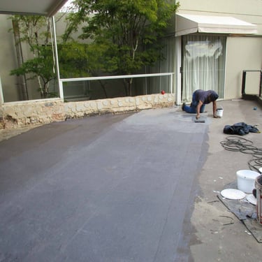 Precision waterproofing membrane application to for a perfect seal for balcony slab, Fourways Gardens, Sandton