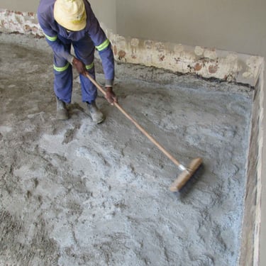 Preparation for screed application for waterproofing balconies, Fourways, Johannesburg