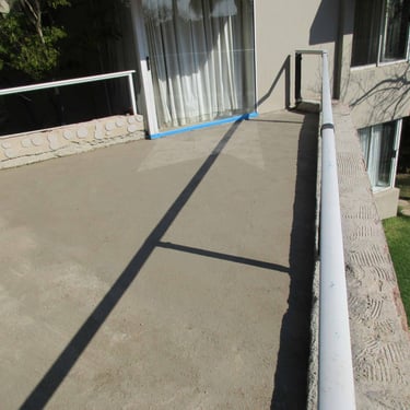 Screed in state of cure at bedroom sliding door end. Fourways Gardens, Sandton