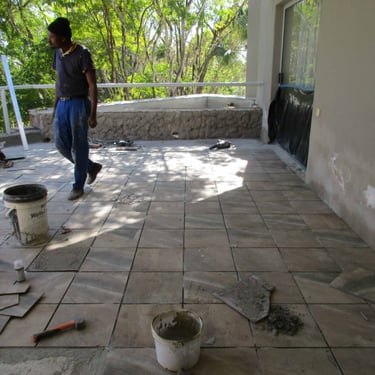 Beginning of Tile works on balcony after completed waterproofing procedures, Fourways