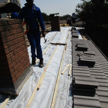 General roof revamping layout for laying new roof tiles, Hyde Park, Johannesburg