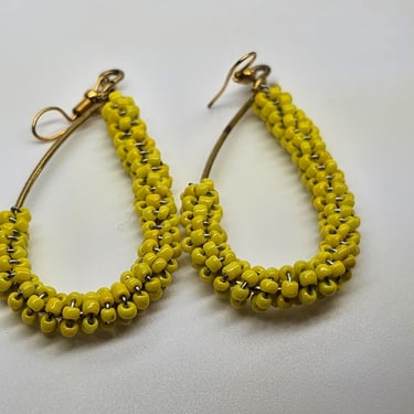 African glass beaded hoop earrings Elegant Female Ethnic