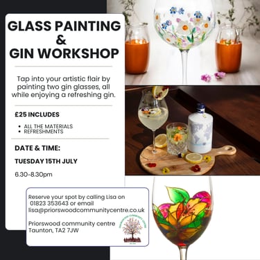 poster glass painting gin workshop