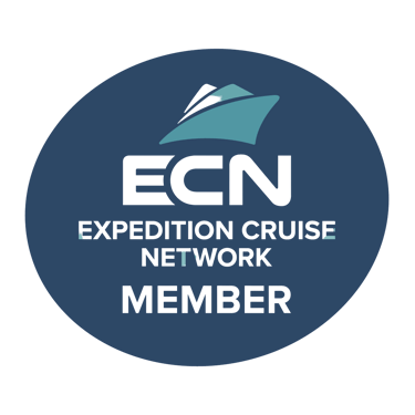Official Expedition Cruise Network Member badge featuring a ship icon on a dark blue circle.