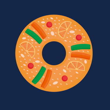 Pictogrammed'un gâteau des rois, créé par Cynow Design pour la marque Sainte Lucie