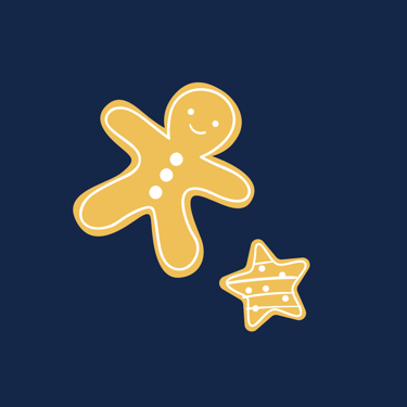 Pictogrammes d'un bonhomme en pain d'épices et d'une étoile, créés par Cynow Design pour la marque Sainte Lucie