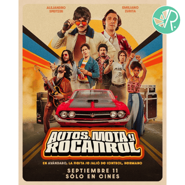 Portada y calificación de la película autos, Mota y Rocanrol.