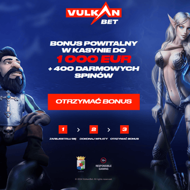 Zakłady na wulkan zakłady sportowe i kasyno   bonus powitalny do 1000 euro + 400 darmowych spinów.