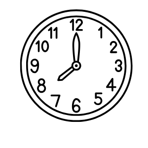a clock on a white background with a clock on the front