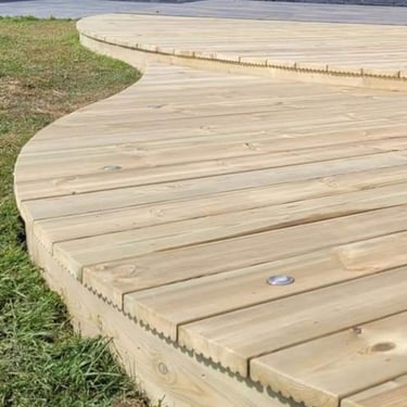 impressive curved decking completed