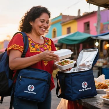 happy customer using our bag