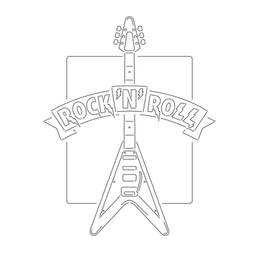 Rock'N'Roll guitar neon sign line work