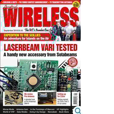 Front cover of Practical Wireless magazine from September 2019