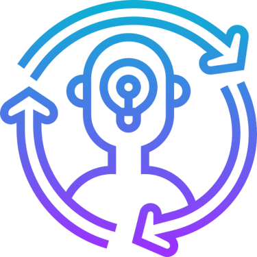 a man with a headphones on his head and a blue and purple circular object