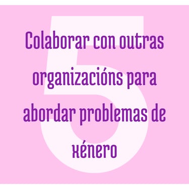 colaborar con outras organizacións para abordar problemas de género
