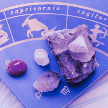 a purple crystal stone with a purple crystal