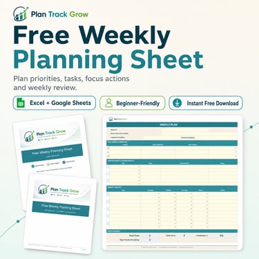 Free Weekly Planning Sheet Excel Spreadheet Thumbnail Image.