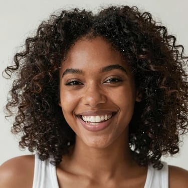woman wearing black crew-neck shirt