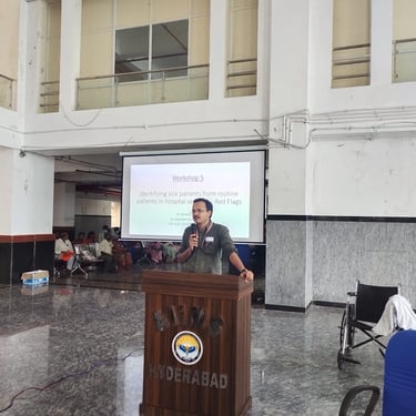Addressing at workshop in AIIMS Bibi Nagar, Telangana.