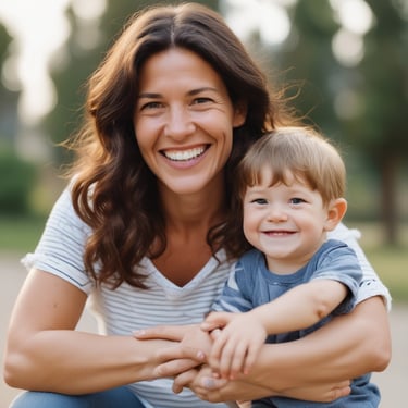 A smiling family enjoying a bright, spotless living room filled with natural light.