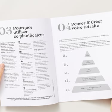 agenda planificateur pour la retraite exemple de page à l'intérieur
