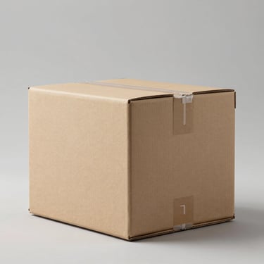 Clean studio shot of a heavy-duty shipping box with custom structural reinforcement, neutral minimalist backdrop, 85mm