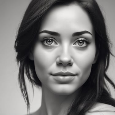 Portrait of a confident woman smiling warmly in a cozy, sunlit room.