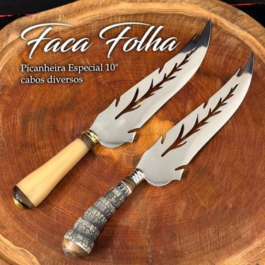 Faca para churrasco lâmina folha