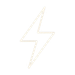 A minimalist white lightning bolt icon representing energy and power on a solid black background.