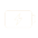 White outline of a battery charging icon with a lightning bolt symbol on a black background.