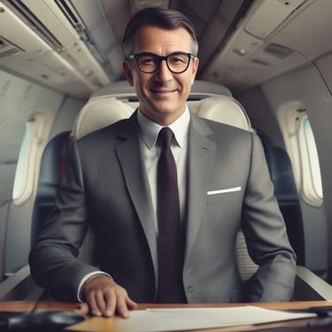 Photo of a middle-aged man in business attire standing in front of a modern office building.