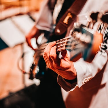 Man having bass guitar lesson at Bass by Ear