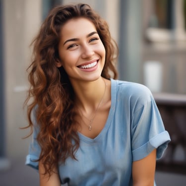 A happy winner holding cash prize with a bright smile in a colorful setting.