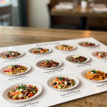 Close-up of the first handwritten menu showcasing traditional dishes.