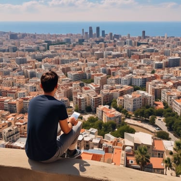 Portrait of a smiling woman outdoors in a sunny park.