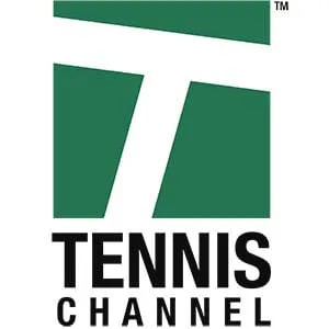 Official Tennis Channel logo featuring a white letter T over a green square background.