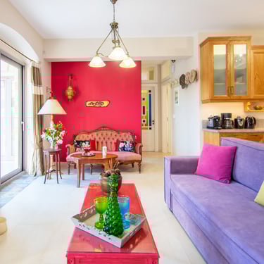 Seating Area in a living Room in Villa in Kalamaki