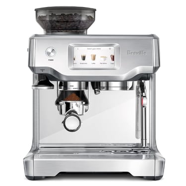 Breville Barista Touch Impress espresso machine with integrated grinder and touchscreen display.