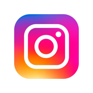 Official Instagram app logo with a white camera icon on a purple, pink, and orange gradient background.