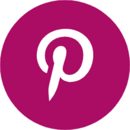 Hot pink pinterest icon for click with Marcie website.