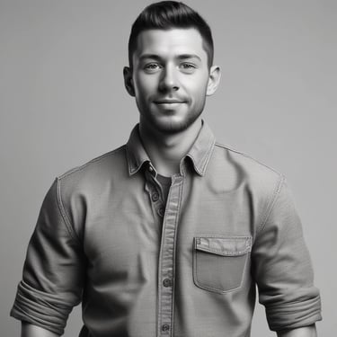 A happy customer holding a sleek geometric 3D printed vase from Raj Makers in a bright, modern room.