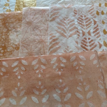 Modern collage artwork using hand-painted collage papers – Painted Layer Studio