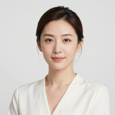 Elegant professional headshot of a female tarot reader, clean modern style, high-key studio lighting