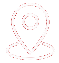 Un icono de marcador de mapa rosa con líneas que representa una ubicación sobre un fondo negro.