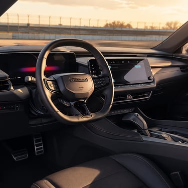 Illustrated interior of a 2026 Dodge Charger Scat Pack Edition