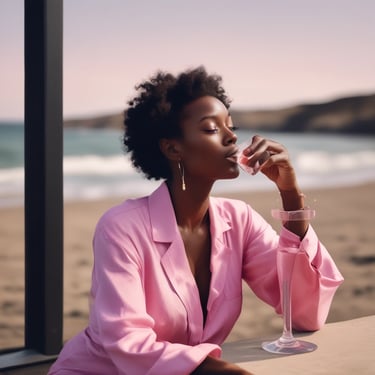 woman wearing black crew-neck shirt
