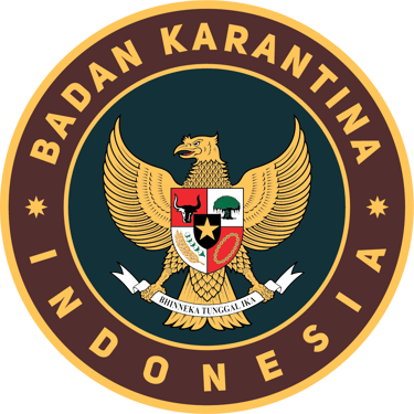 Official logo of Badan Karantina Indonesia featuring the Garuda Pancasila national emblem in a circular seal.
