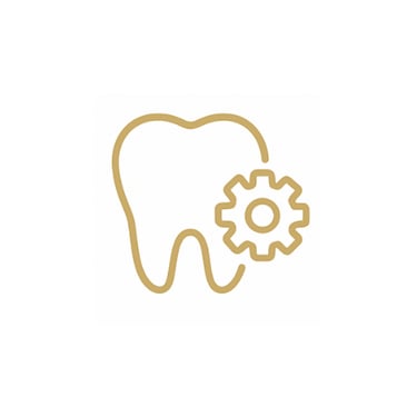 Restorative dentistry icon: crowns, bridges, fillings, root canals