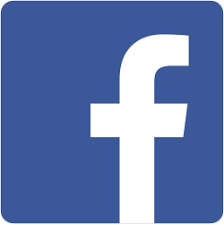 Official white Facebook lowercase f logo on a blue rounded square background.